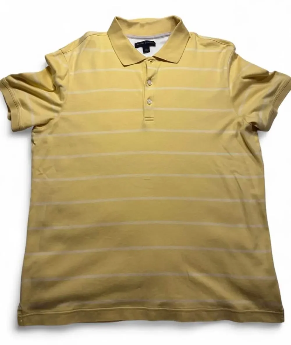 Banana Republic Yellow Striped Polo Shirt Size L